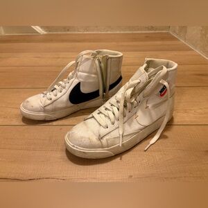 Nike White and Black High-Top Sneakers